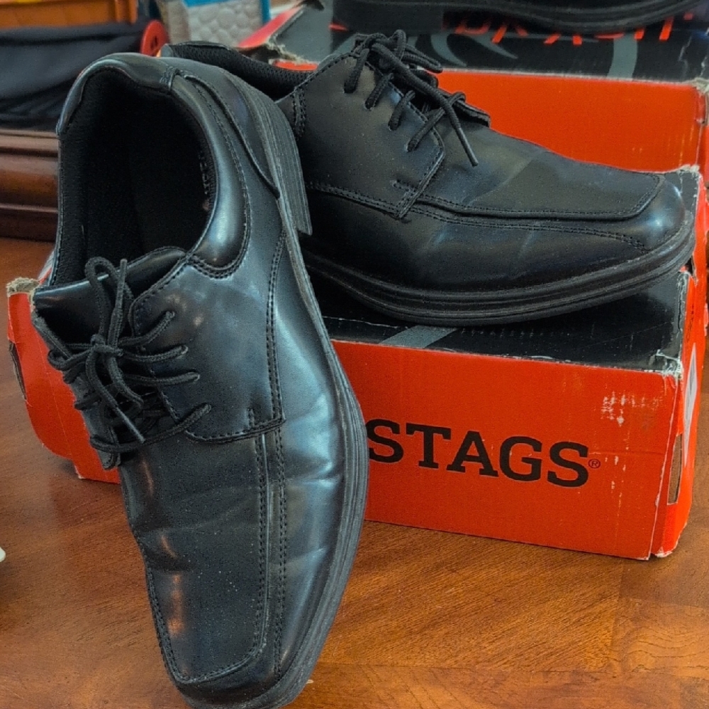 Deer Stags Black Big Boy's Oxfords